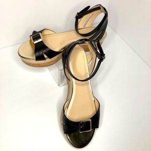 Jimmy Choo Patent Leather Cork Platform Sandals